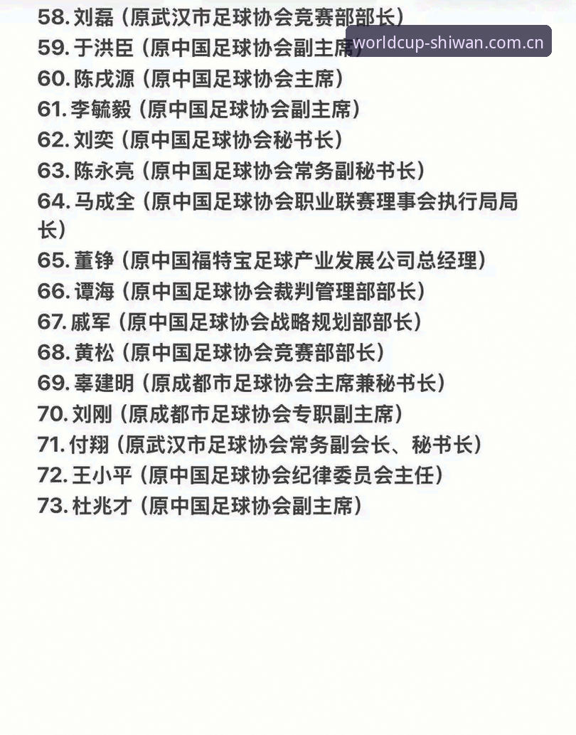 中国足协第三批禁足名单详解：17人终身禁赛，48人受罚